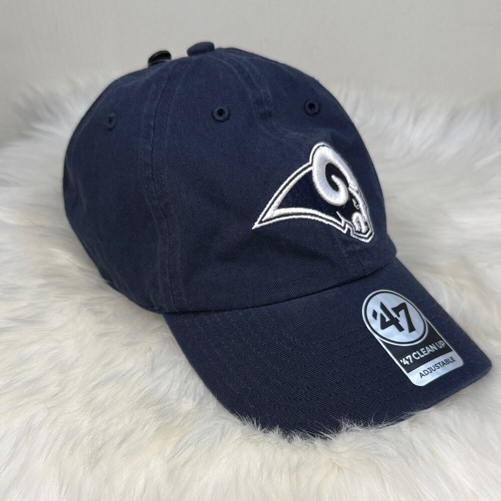 47 Brand Clean Up Rams Embroidered Logo Dark Blue Adjustable Cap